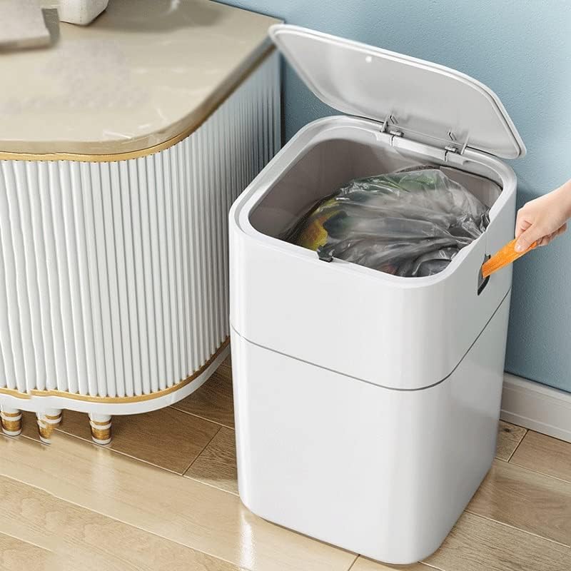 XWWDP Su Geçirmez çöp tenekesi Mutfak Otomatik Paketleme çöp tenekesi Büyük Kapaklı Tuvalet Banyo Çöp kovası (Renk