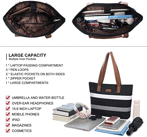 LOVEVOOK Laptop Omuz İş Tote Çanta Kadınlar için, Hafif Rahat okul çantası Uyar 15.6 İn dizüstü bilgisayar çantası