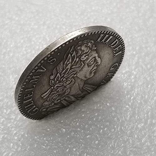 Antika El Sanatları 1700 İngiliz Pirinç Gümüş Kaplama Sıkıntılı Gümüş Dolar Gümüş Yuvarlak hatıra parası Gümüş Sikke