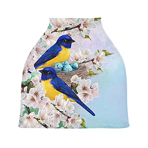 Mavi Kuş Çiçekler Bebek Araba Koltuğu Kapakları-Arabası Kapağı Alışveriş Sepeti Kapağı, Çok kullanımlı Araba Koltuğu