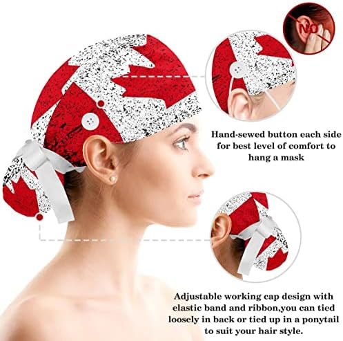 Düğmeli Şapka içi Bantı Ayarlanabilir Şapkalı Çalışma Başlığı Scrunchie Kadınlar için Cerrahi Kapaklar, Birleşik Krallık