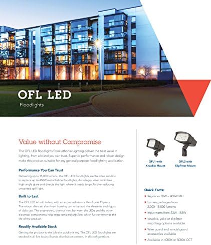 Lithonia Aydınlatma OFL2 LED P3 50K MVOLT, DDBXD M2 5000K Renk Sıcaklığı LED Boyutu 2 Projektör, P3 Performans Paketi-Kaydırmalı