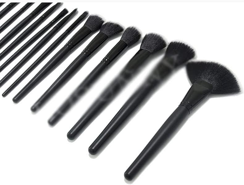 LIRUXUN 32 Adet Ahşap Saplı Siyah / Pembe Profesyonel makyaj fırçası Seti PU Deri Çanta Makyaj Güzelleştirme Aracı