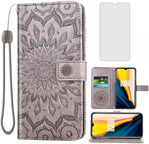 Asuwish Telefon kılıfı ıçin OnePlus 7 6 T Cüzdan ıle Temperli Cam Ekran Koruyucu Deri İnce Kapak Kapak kart tutucu