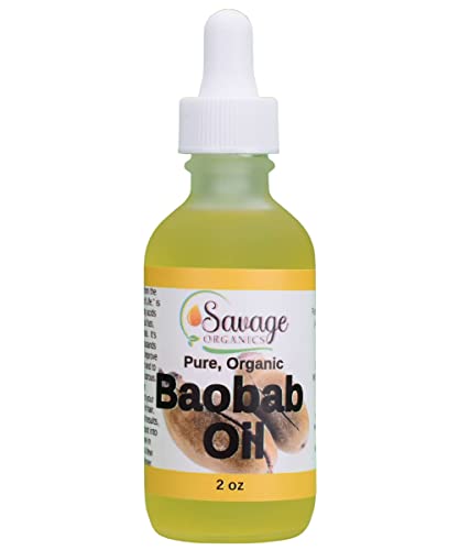 Savage Organics Organik Baobab Yağı %100 Saf ve Doğal Baobab Yüz ve Saç Yağı - 2 oz Cam Şişe