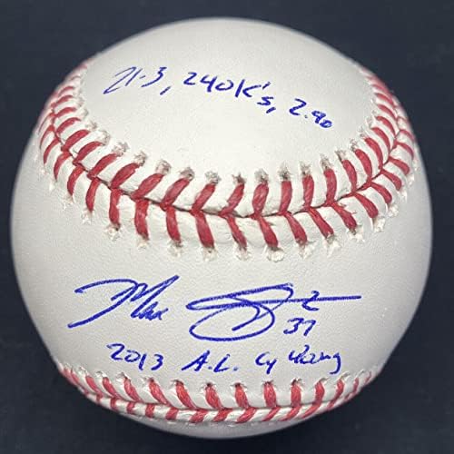 Max Scherzer 2013 AL Cy Young İmzalı Stat Beyzbol MLB Sanal İmzalı Beyzbol Topları
