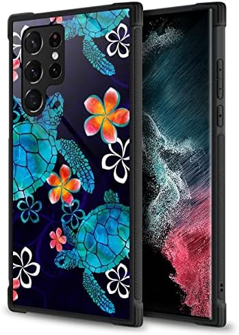 Goodsprout Samsung Galaxy S23 Ultra Kılıf ile uyumlu, Kaplumbağa ve Çiçekler İnanılmaz Desen Tasarımı Darbeye Dayanıklı