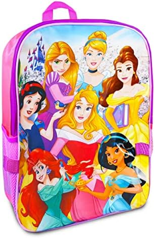 Kızlar için öğle yemeği kutusu ile Disney Prenses Sırt Çantası Paket ~ Deluxe 16 Prenses Okul çantası, Öğle yemeği