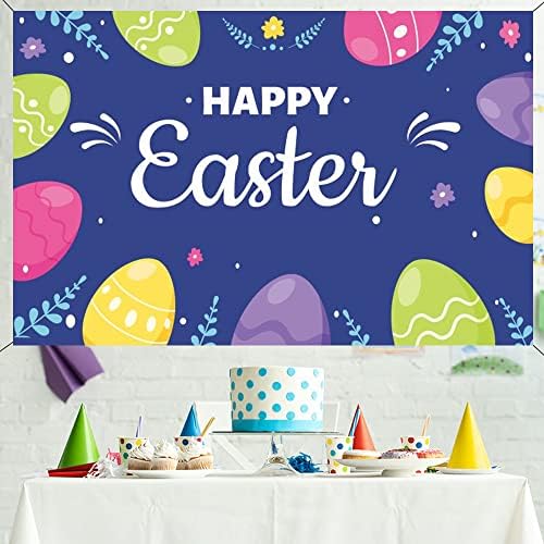 Paskalya Zemin Süslemeleri Paskalya Parti Süslemeleri için Yumurta ile Mutlu Paskalya Afiş Renkli Yumurta Bahar Paskalya