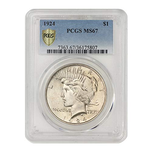 1924 Amerikan Gümüş Barış Doları MS-67, CoinFolio tarafından 1 $ MS67 PCGS