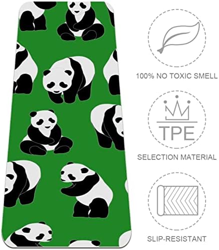 Ejderha Kılıcı Çin Panda Desen Yeşil Arka Plan Premium Kalın Yoga Matı Her Türlü Egzersiz Yoga ve Pilates için Çevre