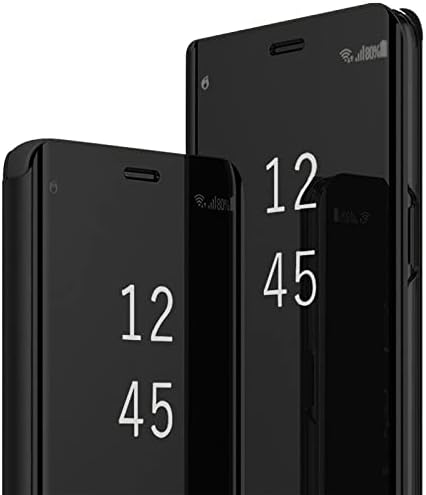 Galaxy S9+ Deri Kılıf Samsung Galaxy S9+ Artı Telefon Kılıfı ile uyumlu Clear View Makyaj Aynası Kapak Çevirin, S9