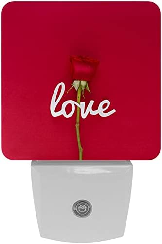 2 Paket Bebek Gece ışıkları Aşk Mektubu Gül Çiçek Kırmızı Arka Plan Fiş Duvar Şafak Alacakaranlıkta Fotosel Sensörü