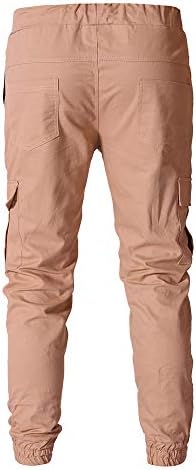 Erkek İnce Joggers egzersiz pantolonları Düz Renk Bandaj Pantolon Spor Salonu Koşu Vücut Geliştirme Pantolon Çok Cepli