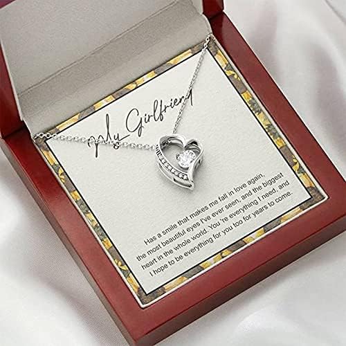 El yapımı kolye-sonsuza kadar aşk kolye Mesaj kartı, mutlu yıllar kolye, erkek arkadaşından kız arkadaşı için hediye,