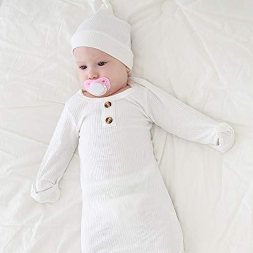 NZRVAWS Bebek Elbisesi Yenidoğan Pamuk Gecelik Uzun Kollu Şerit Bebek Uyku Tulumu Erkek Bebek Kız Geliyor Ev Kıyafetler