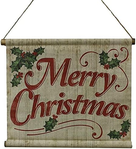 Asılı Rustik Merry Christmas Kaydırma-11 x 10, Çelenk, Çobanpüskülü, Yağma, Çelenk, Noel Ağacı Lot, Ev, Ofis, Kapalı,