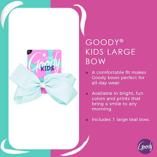 Goody Kids Large Bow Barrette-Teal-Stay Tight Closure, Kılları Yerinde Tutmaya Yardımcı Olur-Kolayca Şekillendirmek