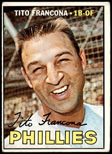 1967 Topps 443 Tito Francona Philadelphia Phillies (Beyzbol Kartı) ADİL Phillies