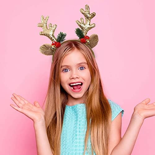Noel Bantlar saç bantları Noel Glitter Elk Boynuzları Bantlar Tatil Parti Hediye Kostüm Kadınlar için kostüm aksesuarı