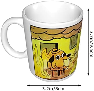 Bu Güzel Köpek Yangın Komik Meme Seramik Kahve Kupa Benzersiz Yenilik Kahve çay bardağı Ev Ofis doğum günü hediyesi