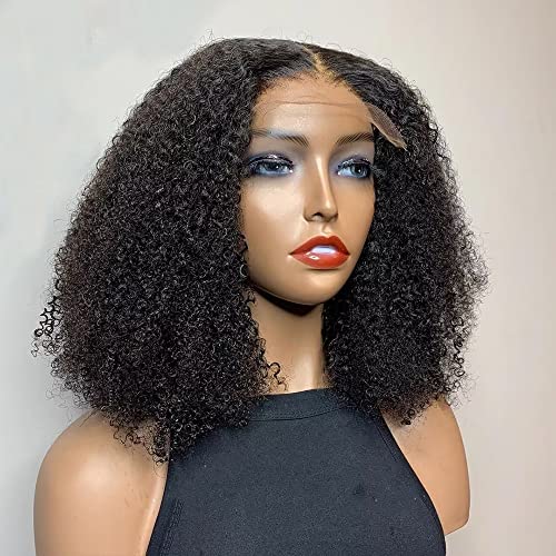 Imeya Afro Kinky Kıvırcık 13X6 Dantel Ön Peruk İnsan Saçı Kadınlar için 10A Brezilyalı Bakire Saç Afro Kinky Kıvırcık