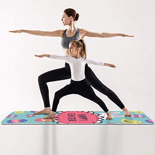 Siebzeh Mutlu Paskalya Günü Premium Kalın Yoga Mat Çevre Dostu Kauçuk Sağlık ve Fitness Kaymaz Mat Her Türlü Egzersiz