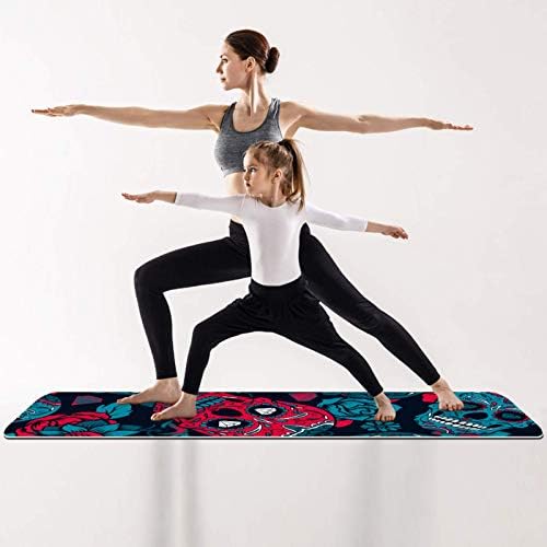 Siebzeh Günün Günü Şeker Kafatası Gül Premium Kalın Yoga Mat Çevre Dostu Kauçuk Sağlık ve Fitness Her Türlü Egzersiz