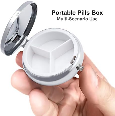 Hap Kutusu İnekler ve Beyaz Çiçekler Desen Yuvarlak Tıp tablet kılıfı Taşınabilir Pillbox Vitamini Konteyner Organizatör
