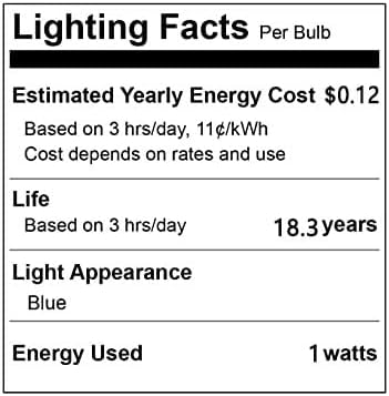 YDJoo 12 paket LED mavi ampul 1 W renk küre ampuller dekoratif gece lambası ampul E26 E27 orta taban dize ışık tatil
