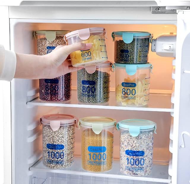 Şeffaf Plastik Mühürlü Kutular Gıda Kapları Mutfak Buzdolapları Taze Tutmak Depolama Tankları Mutfak Depolama Organizasyonları