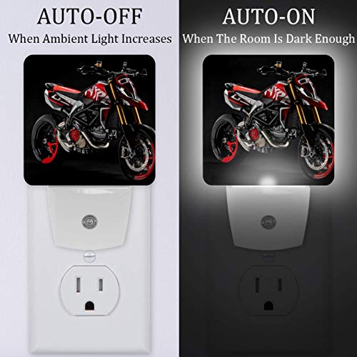 Başucu Lambası Renkli Motosiklet LED Gece Lambası Plug-in Alacakaranlıktan Şafağa Sensörü Yatak Odası Banyo Mutfak