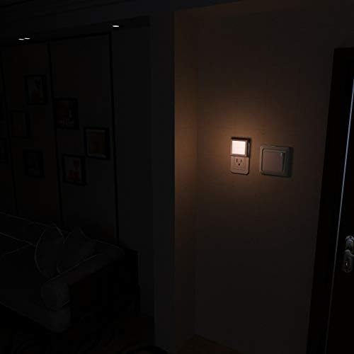 MAZ-TEK Plug-in Led Gece Lambası Otomatik Şafak Vakti Sensörü, Ayarlanabilir Parlaklık Sıcak Beyaz ışıklar Koridor,