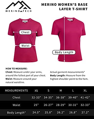 Merinos.teknoloji Merinos Yünü T-Shirt Kadın - %100 % Merinos Yünü Taban Katmanı Kadın Kısa Kollu Tee