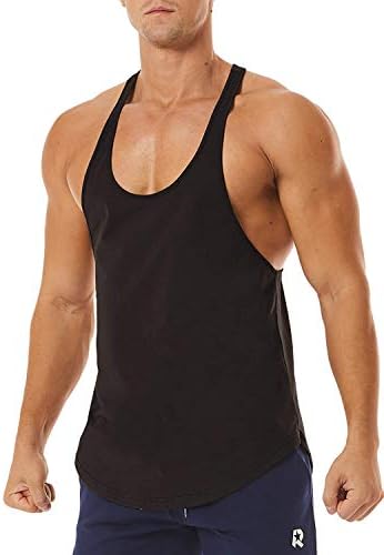 GymLeader spor salonu için üst giyim Erkekler Katı Egzersiz Tankları Kolsuz T Shirt Y-Geri Atletik Gömlek