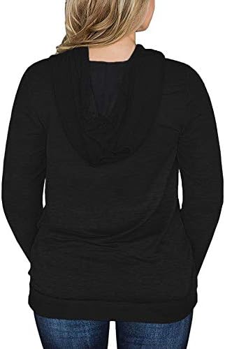 VİSLİLY Kadın Plus-Size-Hoodies-Sweatshirtler Cepli Uzun Kollu Üstler