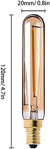 E12 1 W LED Ampul T20 T6 Vintage Filament Ampul Dim Edison 120MM / 4.75 İN Tübüler Ampul 10 W Halojen Eşdeğer için