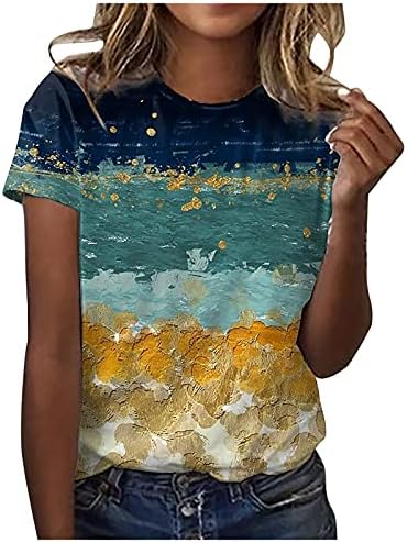 Kızlar Yaz Sonbahar Kısa Kollu Tişört Giyim Moda Pamuk Grafik Gevşek Fit Rahat Fit Rahat Üst Gömlek Bayan için G6
