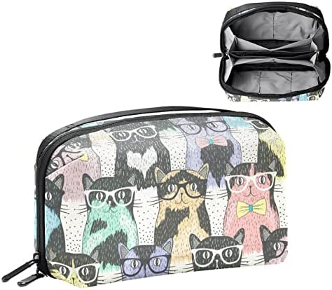 Taşınabilir Elektronik Organizatör Kılıfı Çanta Sevimli Kediler Yavru Desen Seyahat Kablosu Saklama çantası için Sabit