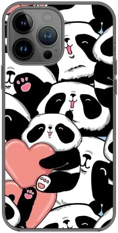 Blingy'nin iPhone 13 Pro Max Kılıfı (6,7 inç), Sevimli Kalp Desenli Sevimli Panda Ayı Tasarımı Eğlenceli Karikatür