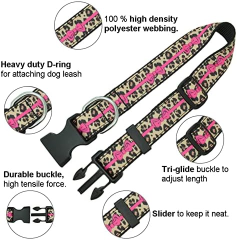 DUWES 25mm köpek tasması Tilki Tribal Kişiselleştirilmiş Ayarlanabilir Şeritler evcil hayvan tasmaları F009 (10205,