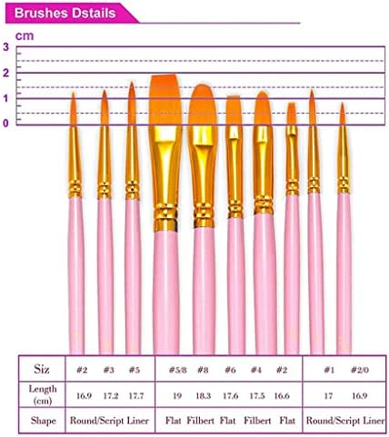 WYFDP 20 adet Pembe boya fırçası Seti Yuvarlak Sivri Ucu Boya Fırçaları Naylon Saç Sanatçısı Boya Fırçaları Akrilik