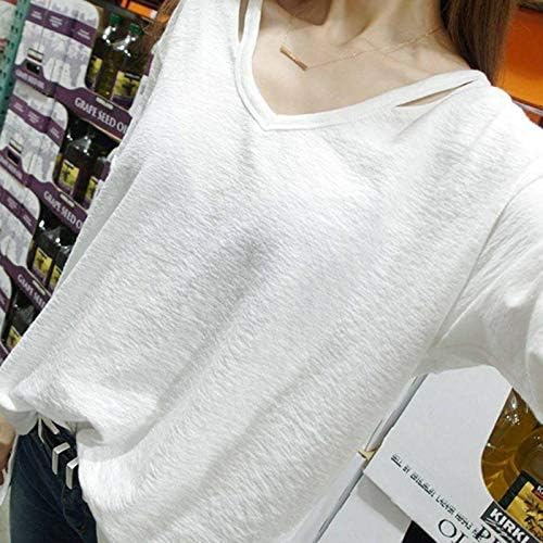 V Yaka T-Shirt Kadınlar için, uzun kollu üstler Renk Degrade Gömlek Gevşek Casual Tee V Boyun Fermuar Bluz