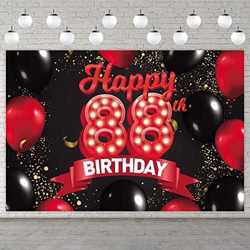 Mutlu 22nd Doğum Günü Kırmızı ve Siyah Afiş Zemin Süslemeleri Balonlar Tema Dekor Kızlar Kadınlar için Prenses 22