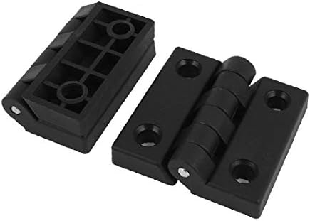 X-DREE 2 Adet Siyah Plastik Yerine Katlanabilir Flap Menteşe 65mm x 63mm Ev Kapısı için(2 piezas de plástico negro