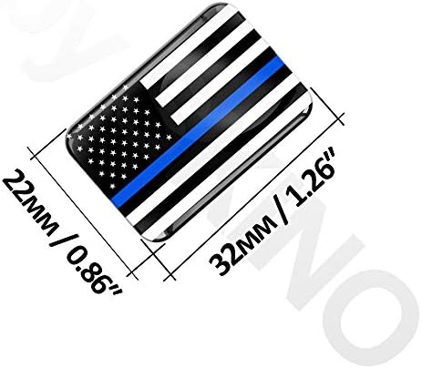 2 x 3D İnce Mavi Çizgi ABD Bayrağı Çıkartmaları F 46