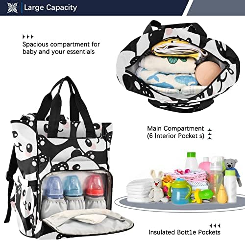 Pandalar bebek bezi çantası Sırt Çantası Erkek bebek bezi çantası Sırt Çantası Bebek bezi değiştirme çantası Rahat