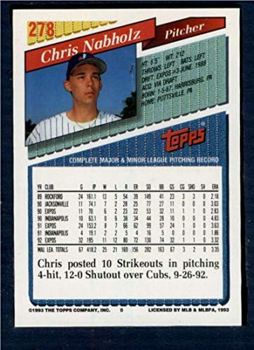 1993 Topps 278 Chris Nabholz NM - Montreal Dağı Beyzbolu Sergiliyor