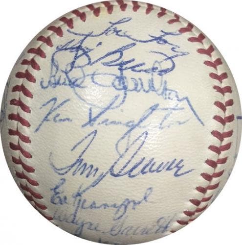 1970 NY Mets Takımı İmzaladı NL Feeney Beyzbol 25 Otomobil Berra Ryan Seaver Auto COA İmzalı Beyzbol Topları