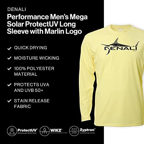 Denalı erkek Marlin Logosu Turnuva Teaser UPF 50 + uzun kollu tişört, UV Koruma, Hızlı Kuru balıkçı gömleği